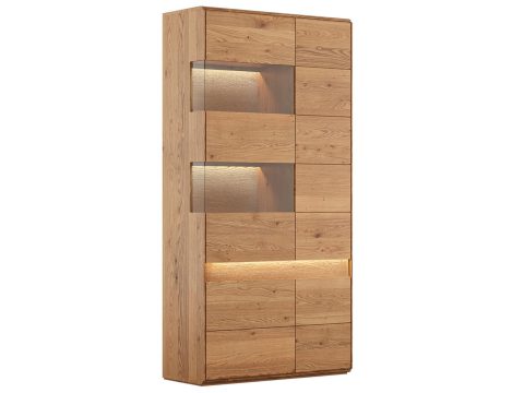 Elegancka wysoka witryna drewniana