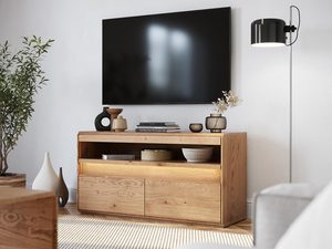 Miniaturka 1 - Nowoczesna komoda dębowa z dekoracyjnym panelem świetlnym