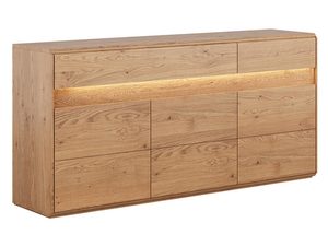 Miniaturka 3 - Wysoka komoda narożna z oświetleniem LED i szafkami