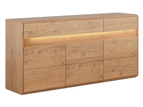 Wysoka komoda narożna z oświetleniem LED i szafkami