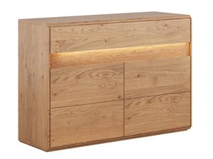 Miniaturka 3 - Komoda RTV z drewna dębowego z wnęką i oświetleniem LED