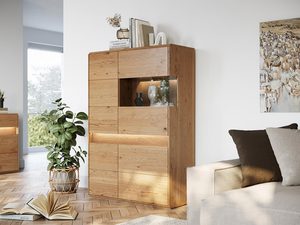 Miniaturka 1 - Witryna narożna z półkami i LED w nowoczesnym stylu