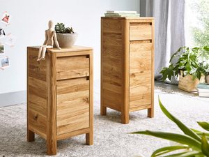 Miniaturka 3 - Drewniana szafka z uchylnymi drzwiczkami i szufladą