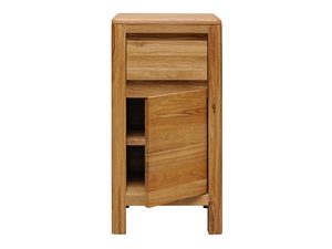 Miniaturka 6 - Szafka z litego dębu z otwartym schowkiem i uchwytem drewnianym