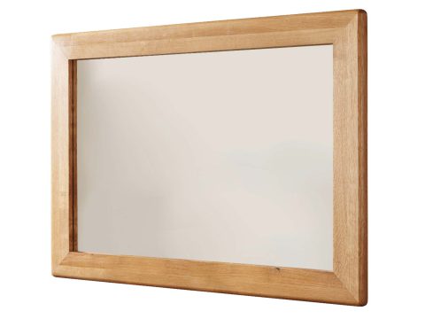 Lustro w poziomej ramie z naturalnego drewna do przedpokoju