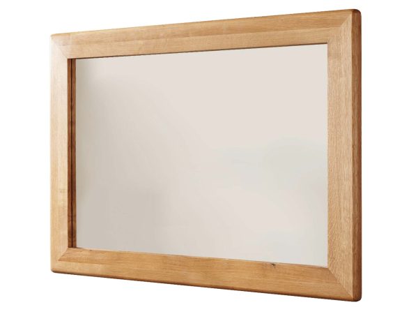 Lustro w poziomej ramie z naturalnego drewna do przedpokoju