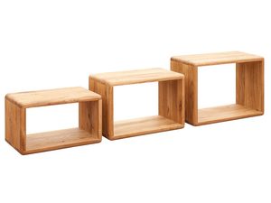 Miniaturka 3 - Komplet geometrycznych półek z drewna dębowego na ścianę