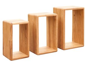 Miniaturka 6 - Zestaw półek ściennych z litego dębu o prostokątnych formach