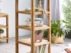 Miniaturka 9 - Regał otwarty z czterema półkami z litego drewna