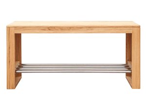 Miniaturka 2 - Prosta ławka dębowa z półką na buty w stylu nowoczesnym