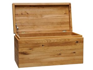 Miniaturka 4 - Widok wnętrza skrzyni z drewna z zawiasem i wspornikiem