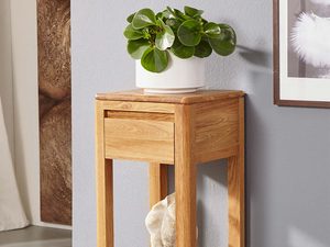 Miniaturka 6 - Wąski stolik pomocniczy z półką i miejscem na książki