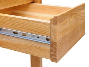 Miniaturka 5 - Wysunięta szuflada stolika z litego dębu z prowadnicą