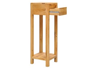 Miniaturka 2 - Drewniany stolik z otwartym dołem i wysuniętą szufladą