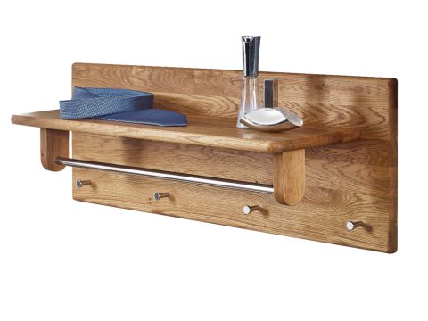 Wieszak dębowy z półką