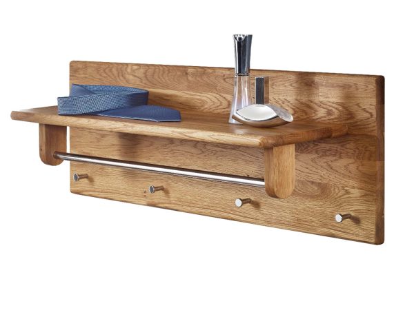 Wieszak dębowy z półką