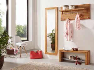 Miniaturka 1 - Aranżacja przedpokoju z lustrem i drewnianym wieszakiem