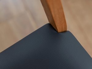 Miniaturka 7 - Tapicerowane siedzisko z ekoskóry na tle dębowej podłogi