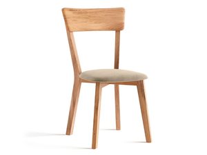 Miniaturka 16 - Krzesło dębowe z jasnoszarym siedziskiem i ergonomią oparcia