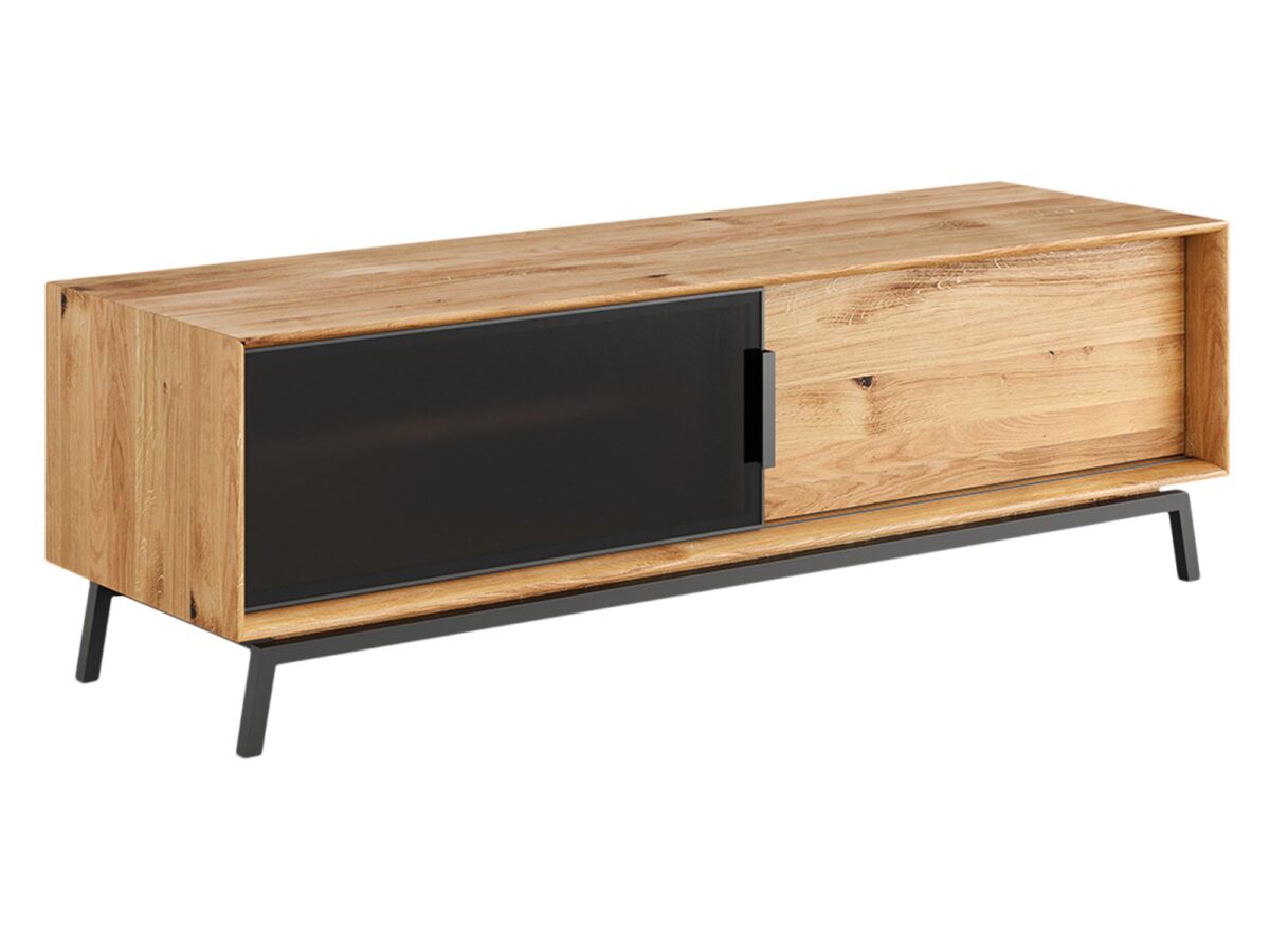 Szafka RTV 200 Zamknięta Szyba Loft Dąb Oak Elegance
