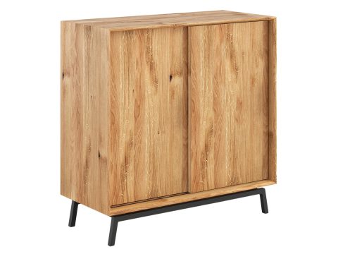 Komoda z dwiema frontowymi klapami z naturalnego dębu