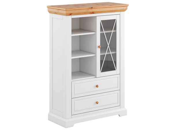 Klasyczna szafka z szufladą i przeszkleniem z krzyżem