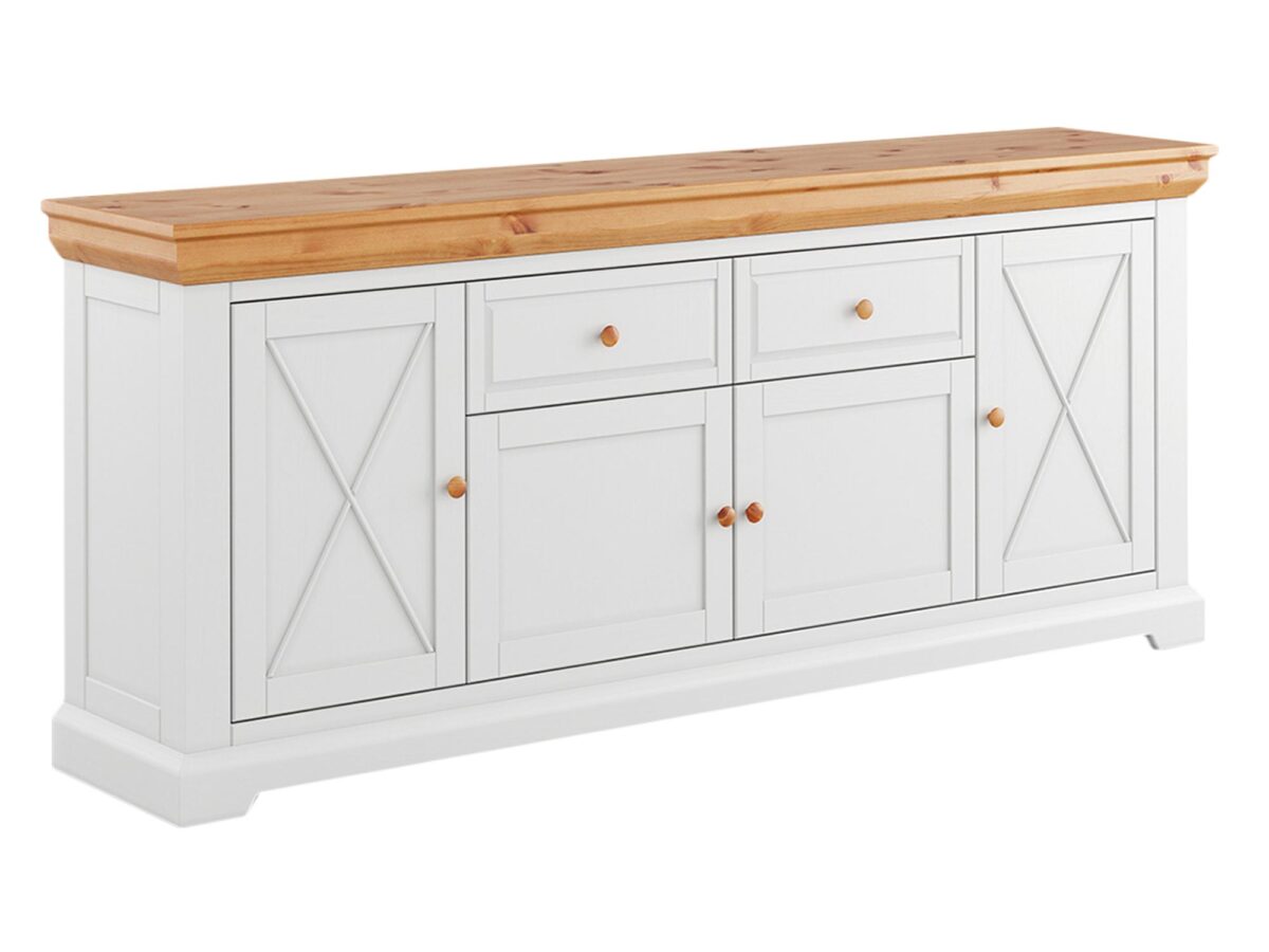 Komoda Klasyczna Lite Drewno Biel Natura Classica