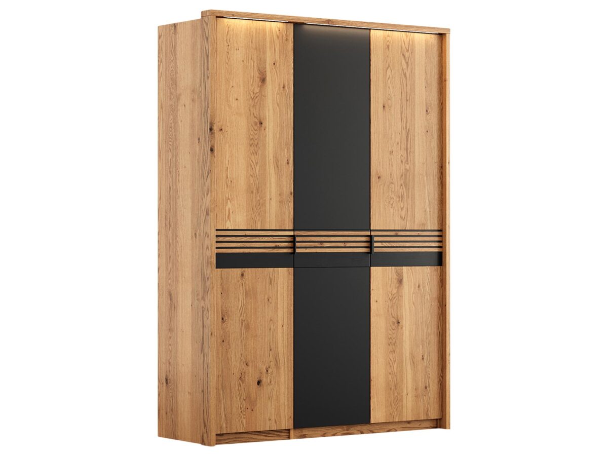 Szafa Dębowa 3D z Drzwiami Szklanymi – Kopenhaga