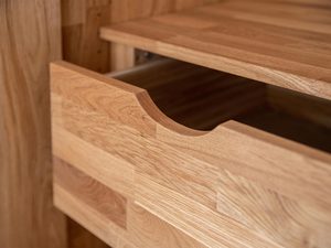 Miniaturka 2 - Wysuwana szuflada komody z naturalnego dębu bez uchwytów