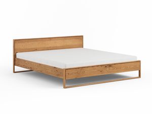 Miniaturka 1 - Wizualizacja łóżka dębowego z minimalistyczną ramą