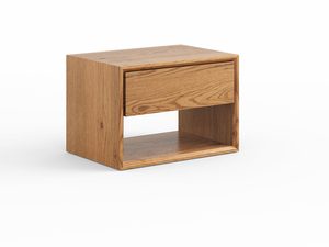 Miniaturka 1 - Drewniana szafka nocna z jedną szufladą i wnęką na książki