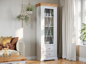 Miniaturka 1 - Witryna rustykalna z krzyżowym dekorem i uchwytem gałkowym