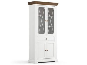 Miniaturka 6 - Wysoka witryna z białymi ramami i szklanymi drzwiami