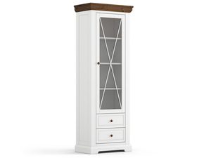 Miniaturka 6 - Wąska biała witryna z przeszklonymi drzwiami i szufladą