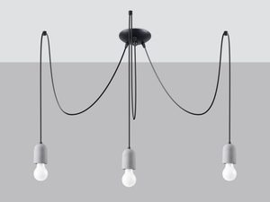 Miniaturka 1 - Industrialna lampa z kablami i betonowymi zawiesiami, układ symetryczny