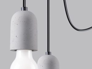 Miniaturka 4 - Dwie betonowe oprawki LED z białymi kulistymi żarówkami