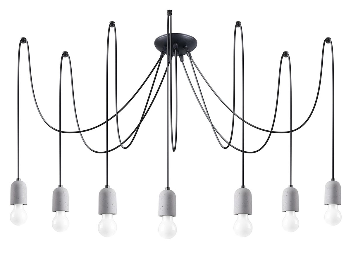 Żyrandol SOLARO 7 7x E27 LED Szary/Czarny