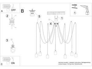 Miniaturka 10 - Rysunek montażowy lampy spider z rozdzielaczem