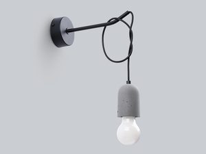 Miniaturka 1 - Kinkiet z betonową oprawką i okrągłą bazą na tle jasnym