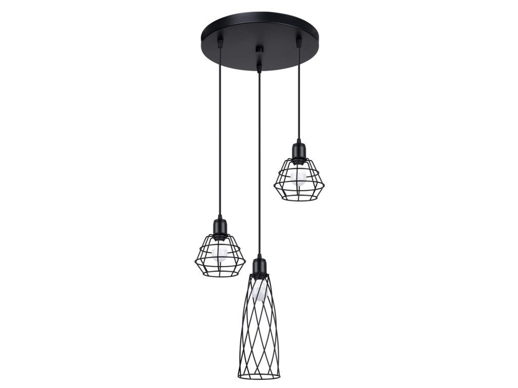 Wisząca Lampa NOCTA 3P 3x15W LED Czarna 38cm