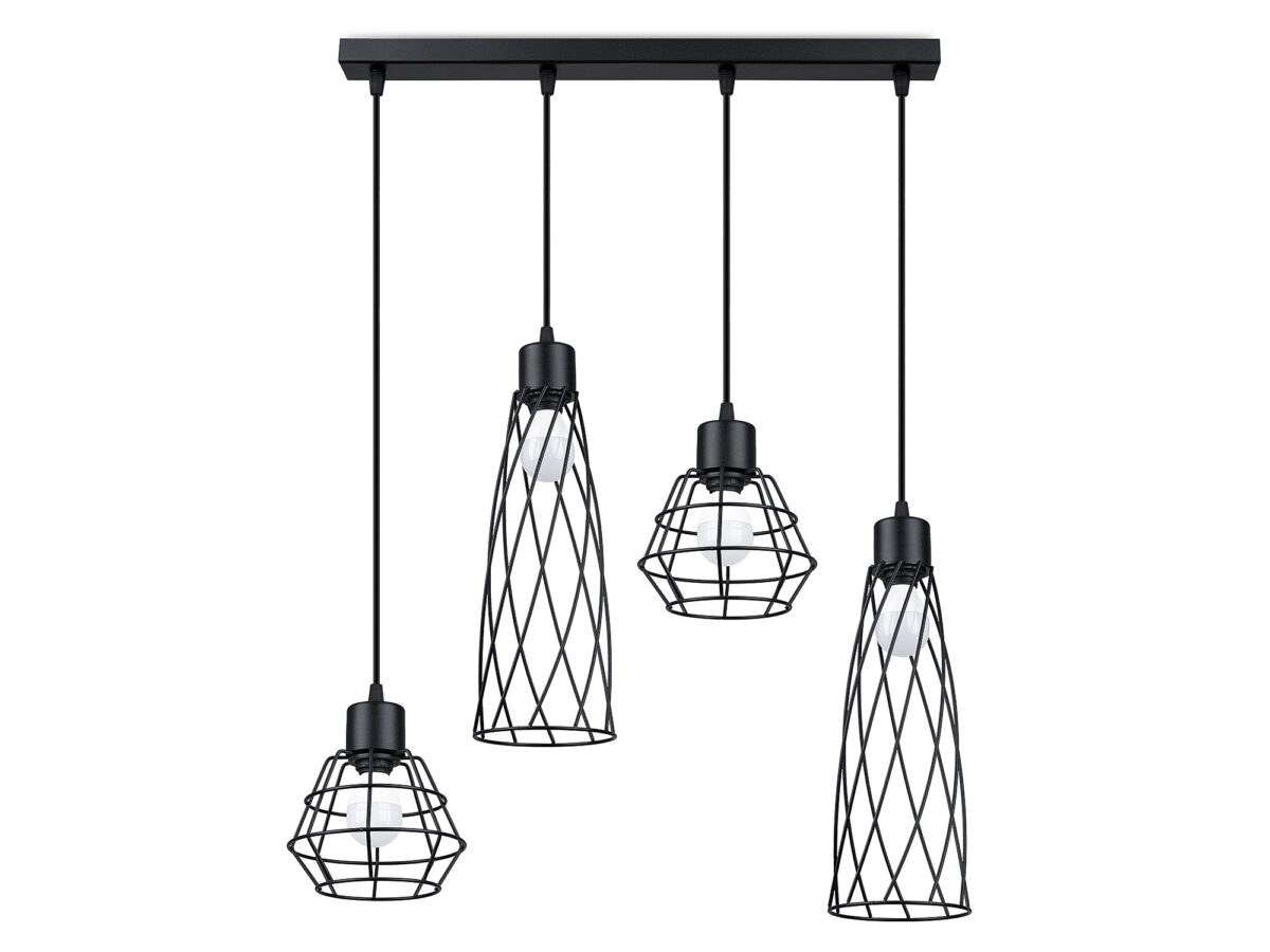 Wisząca Lampa NOCTA 4L Czarny Stal 4x15W