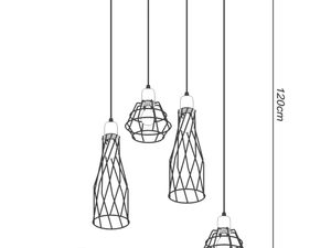 Miniaturka 7 - Schemat wymiarów pięciu lamp LED w układzie liniowym