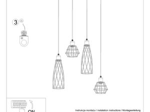 Miniaturka 8 - Rysunek techniczny z instrukcją montażu lamp drucianych