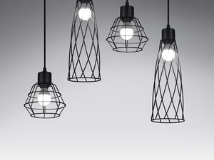Miniaturka 2 - Czarne lampy druciane LED z czarną podsufitką