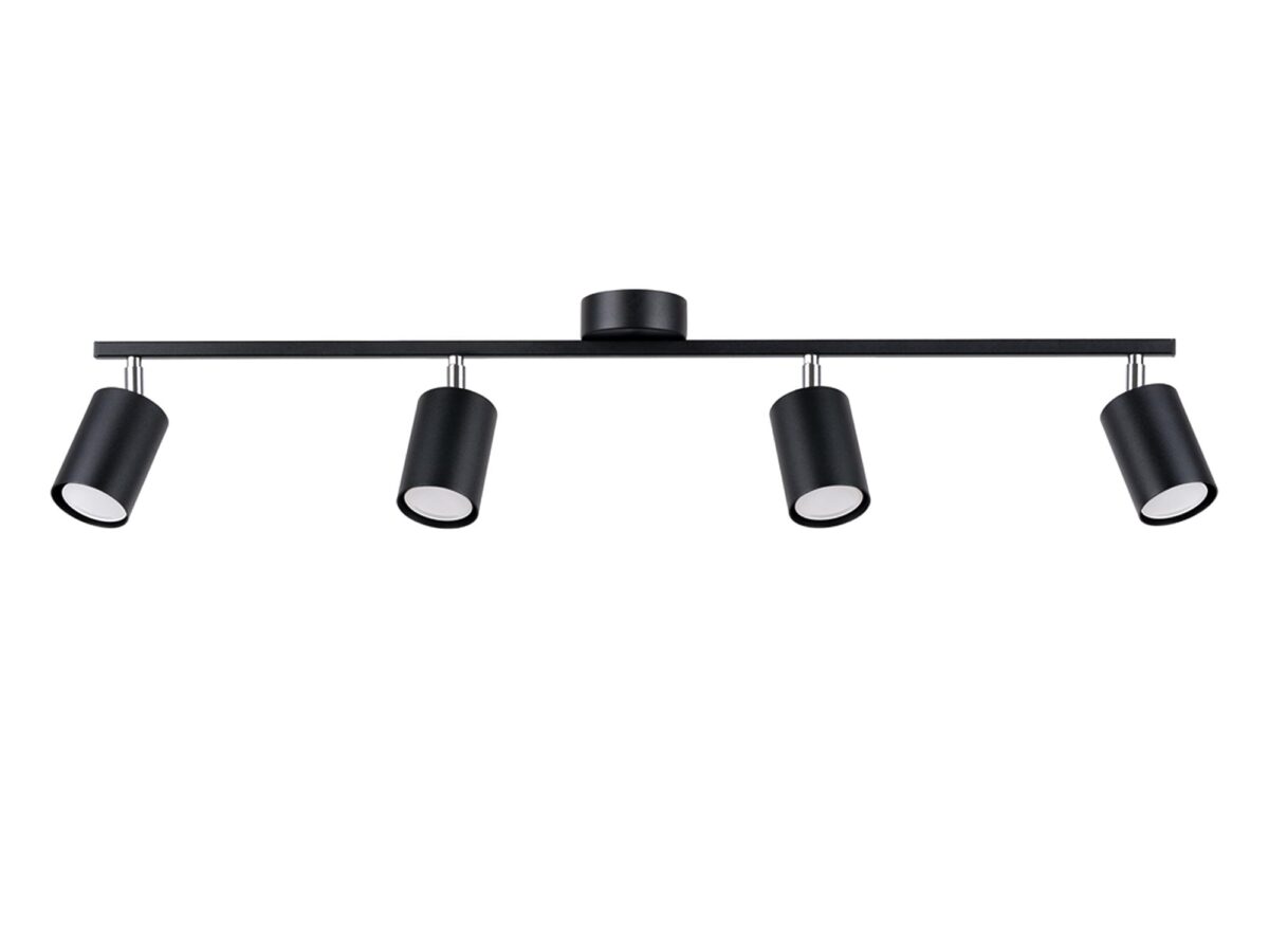 Elegancki Czarny Plafon LUMINO 4L 4 Żarówki LED GU10