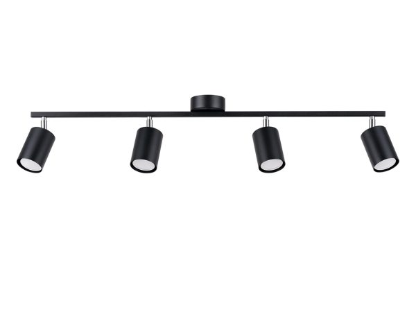 Czarny elegancki plafon z czteroma reflektorami