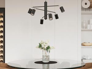 Miniaturka 4 - Nowoczesny żyrandol z reflektorami LED w czarnej oprawie