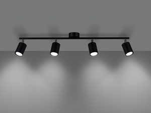 Miniaturka 2 - Czarny elegancki plafon z czteroma reflektorami