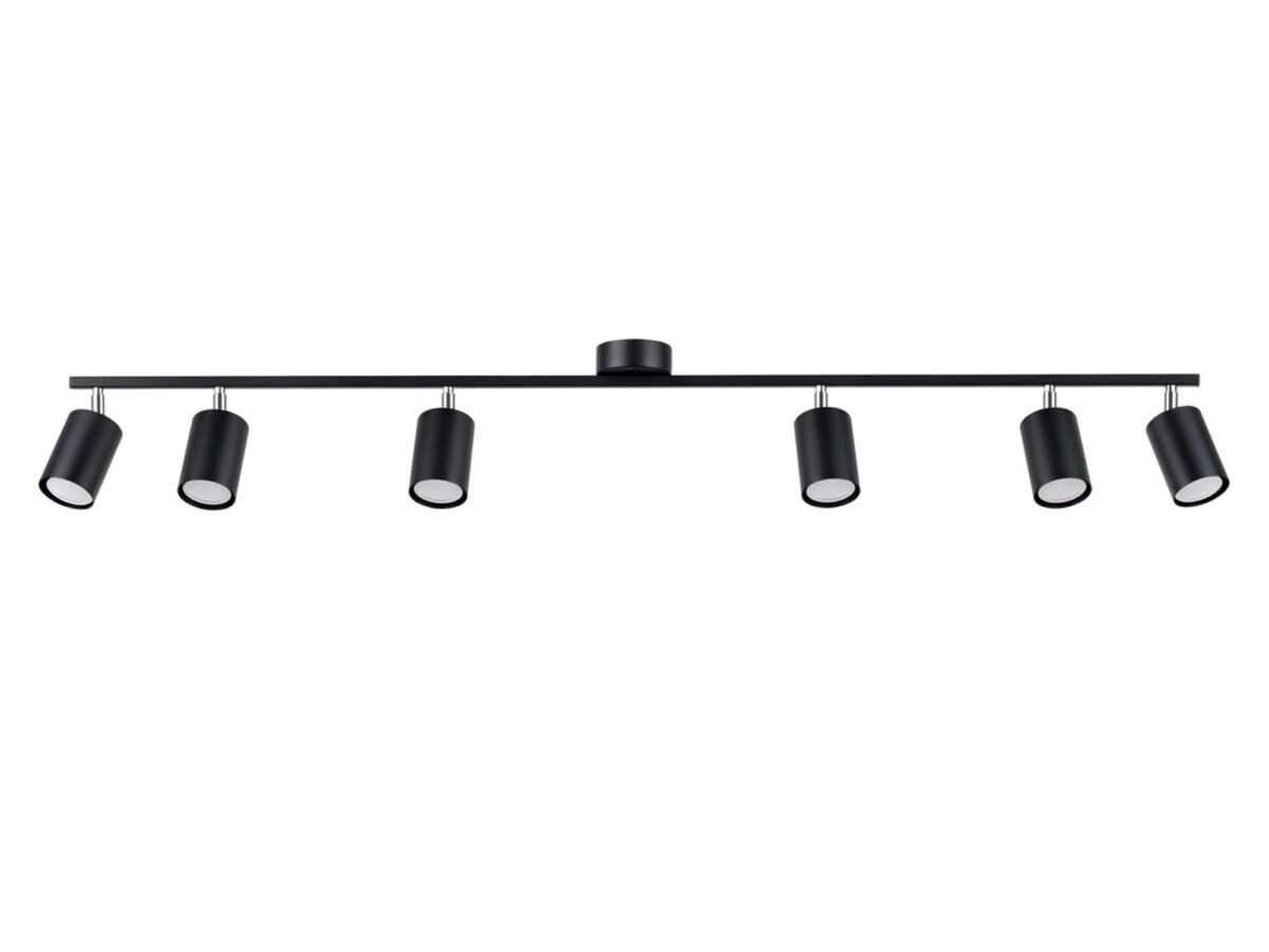 Plafon LUMINO 6L Czarny Stal 6x10W LED