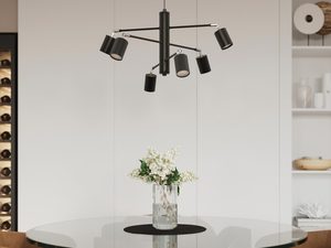 Miniaturka 5 - Czarna lampa sufitowa z sześcioma ruchomymi reflektorami